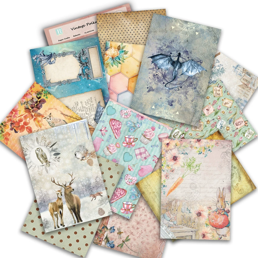 DIY альбом, clipboard Junk Journal руководство карточка фоновая бумага A5 образец бумаги PA5210