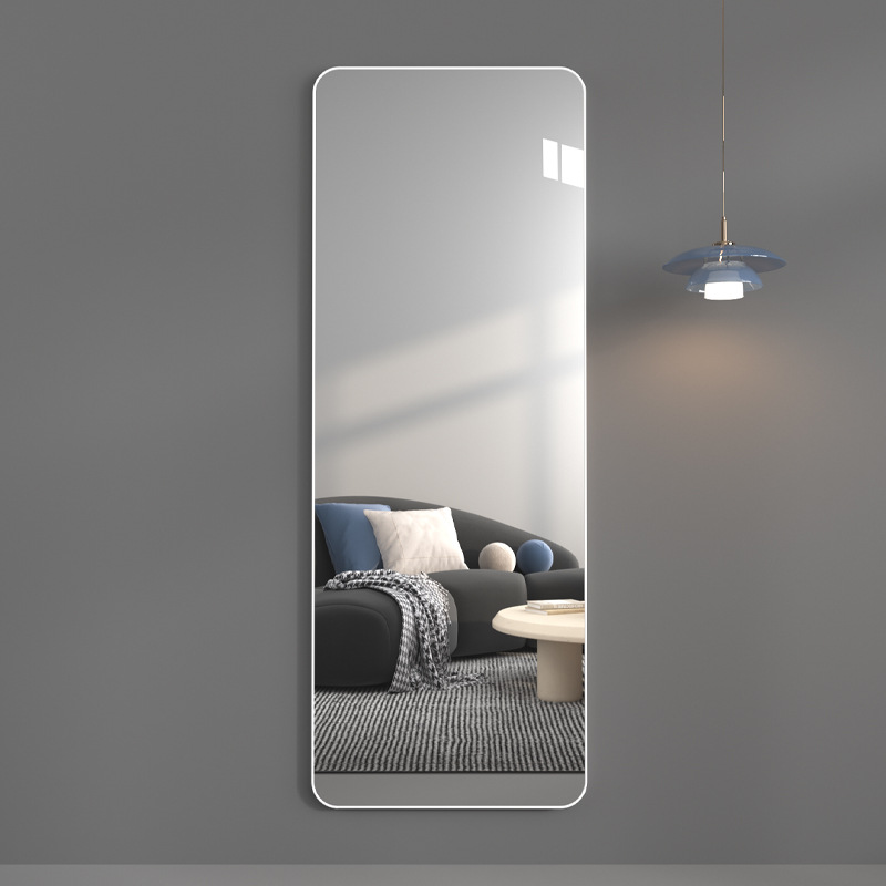 輕奢鏡子貼牆自粘網紅全身鏡壁掛女生臥室試衣鏡家用穿衣鏡化妝鏡