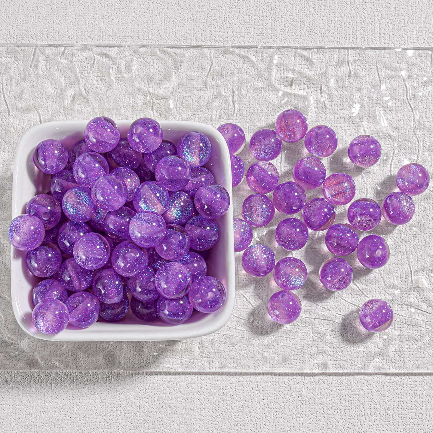 [100 piezas] cuentas de resina brillantes cuentas de ojo de gato cuentas de cielo estrellado diy material de cuentas de cadena de teléfono móvil hecho a mano