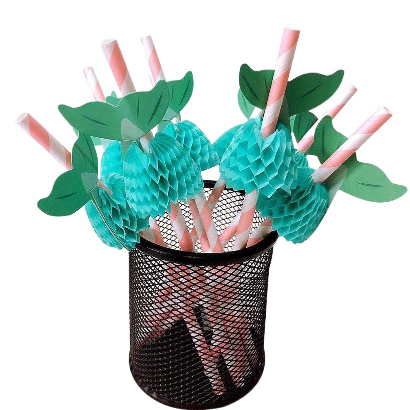 Nuevo cm creativo tridimensional panal sirena forma decoración papel desechable paja