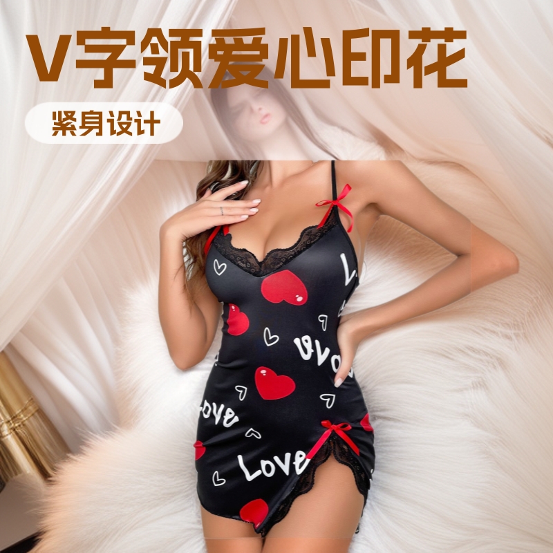 Nuevo Amazon ropa interior amorosa cinturón falda Europa y América comercio exterior sexy coqueteo cinturón amor impresión ropa para el hogar