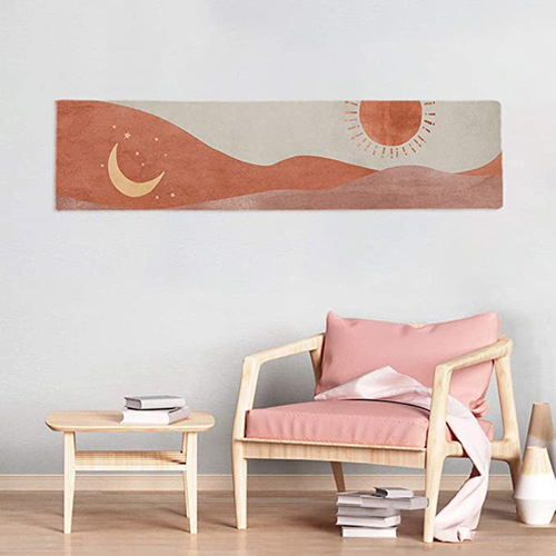 GJU8莫兰迪抽象艺术月相挂毯壁挂卧室床头客厅装饰墙布ins月亮背