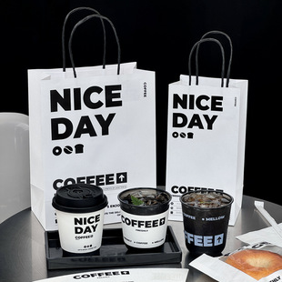 Paper Butler Coffee Paper Cup Disposable Thickeneded Double-Layer Insulated Hollow Paper Cup Takeaway Packaging with Lid Hot Drink Cup