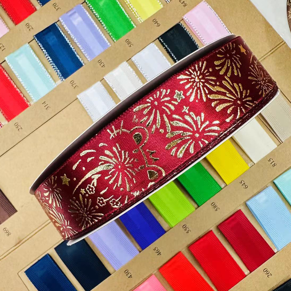 2.5CM fuegos artificiales gatos estampado cinta de estampado en caliente barras de estampado mano para la cinta de regalo de mano decoración cinta de embalaje