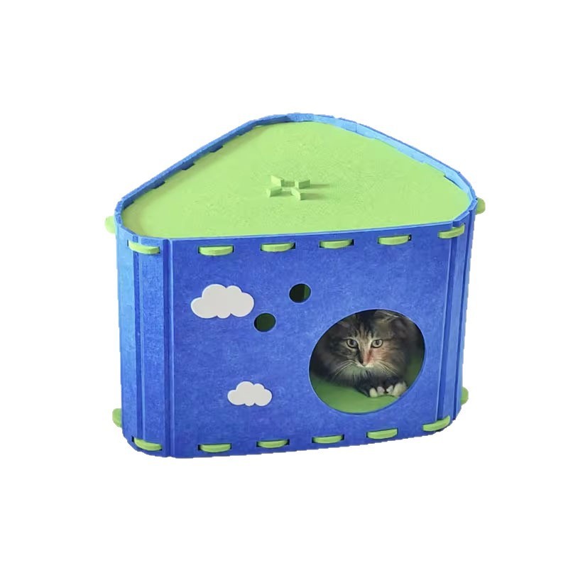 猫窝四季通用猫抓窝猫爬架猫咪安全感窝家用半封闭式宠物猫床毛毡|undefined