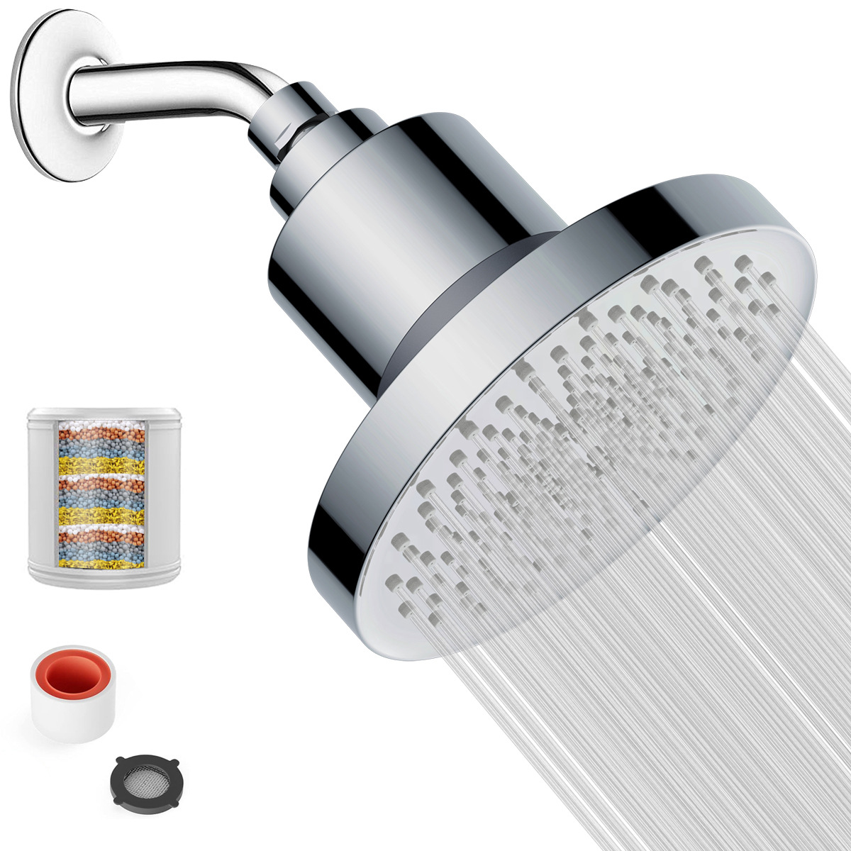 Cross-Border Foreign Trade Pressurized Shower Head for Home Use with Filter, 6inch Top Spray Showerheads, Factory Direct Sales and Wholesale