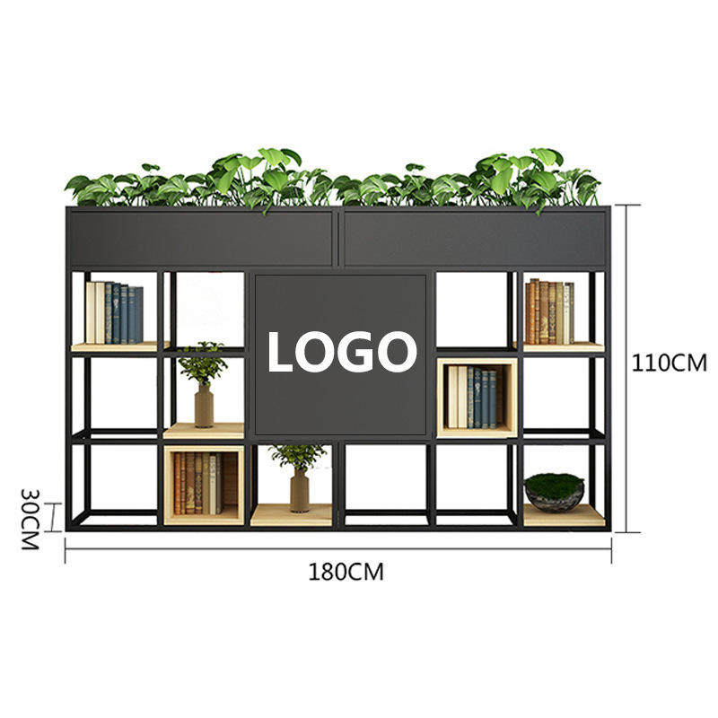 铁艺落地花架办公室隔断商业置物架工业风餐厅火锅店卡座围栏屏风|undefined