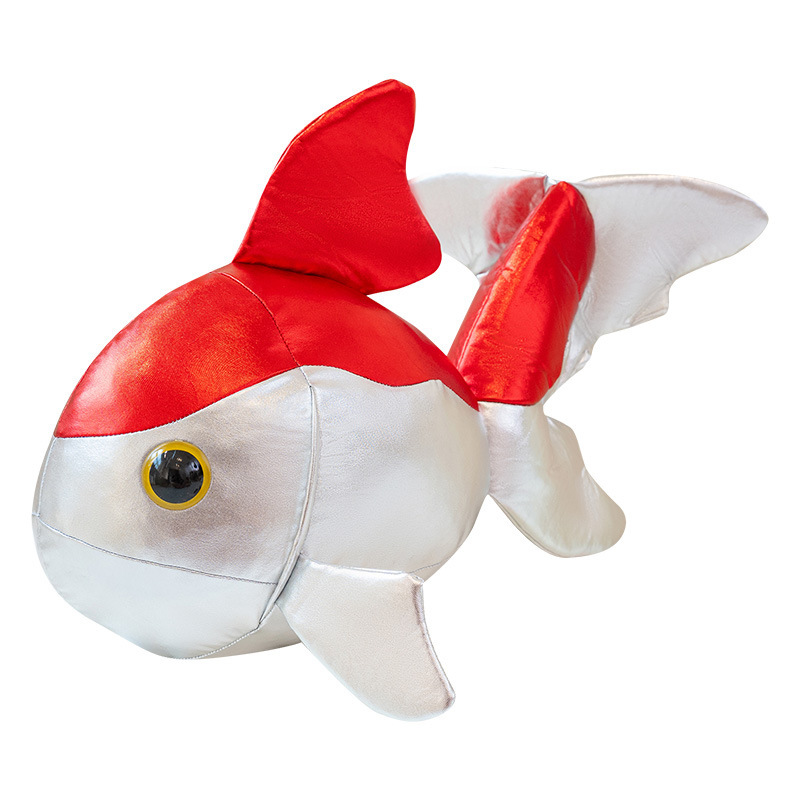 Muñecas de dibujos animados peces de oro PU pieles pequeños peces juguetes muñecas de tela muñeca almohada tranquilizadora adornos accesorios de fotografía