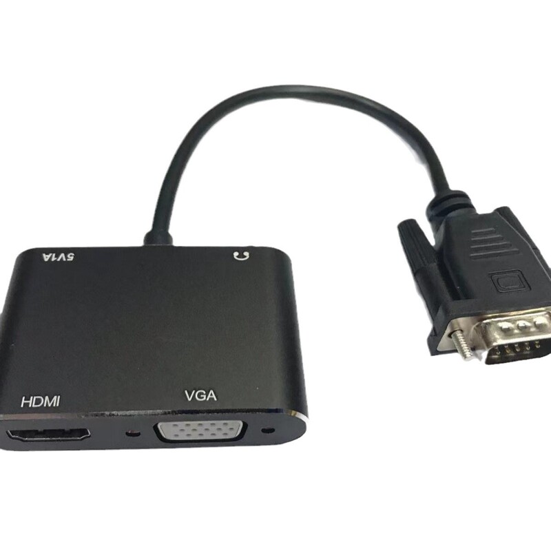 工場直販 VGA to HDMI+VGA 2in1 同時出力変換アダプター VGA to HDMI ビデオ変換ケーブル 108|undefined