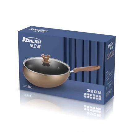 Golden Kitchen Flavor Thick Back-flying Pot Rotation Wok Household Non-stick Pan Universal Non-stick Pan for Induction Cooker