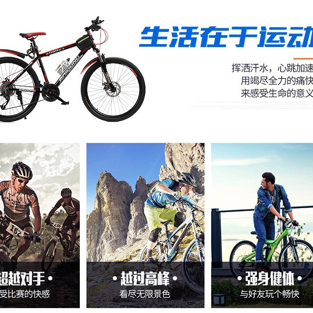 クロスボーダー専用マウンテンバイク26インチマウンテンバイク27速変速車ディスクブレーキ一体型自転車自転車|undefined