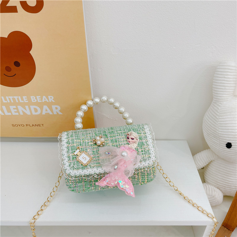 Bolso de los niños del verano de la nueva manera de La Perla de las niñas bolsa de mensajero oso Lindo bolso de las mujeres estilo de la princesa monedero de la moneda