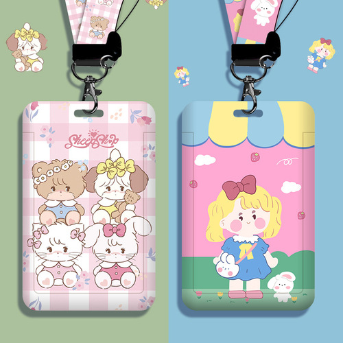 Student campus card holder with lanyard, neckband, nucleic acid code, ID card holder, bus card holder, work permit, meal card wholesale