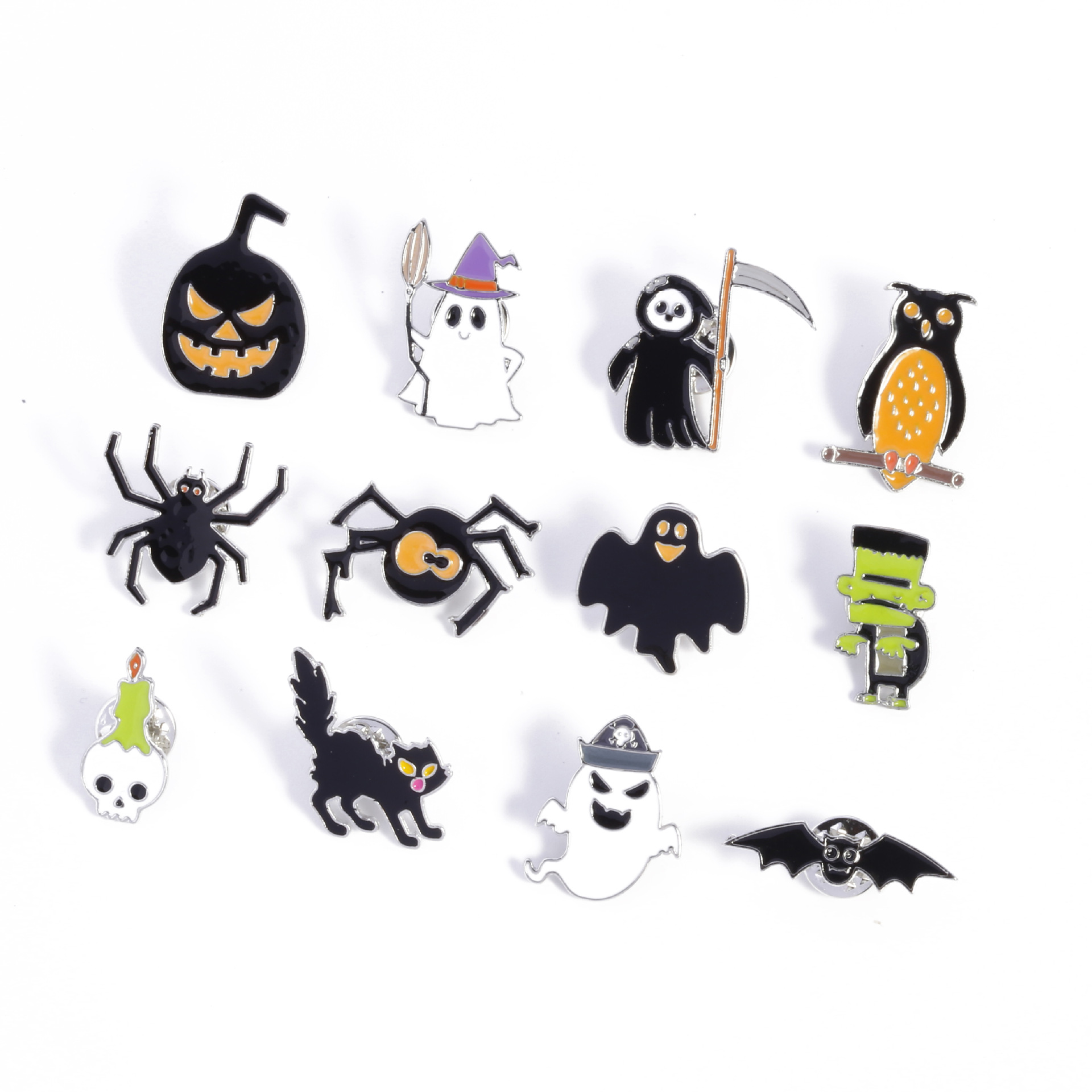 11g Weight Brooches Classification Party Occasion Zinc alloy Material Halloween Festival Cat, Bat, Ghost Pattern Unisex Gender Enamel Design Sweet, IG Style Style Sweet IG Style Pin Cat Bat Ghost Zinc Alloy Enamel Unisex Brooches 2