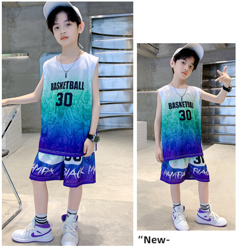 儿童装男童夏装男童篮球服网眼速干套装夏季中大童运动演出服装详情8