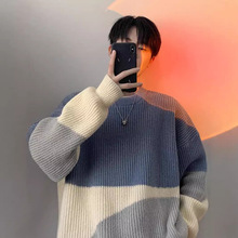 慵懒风毛衣男港风宽松情侣针织衫韩版潮流个性冬季学院风上衣外套