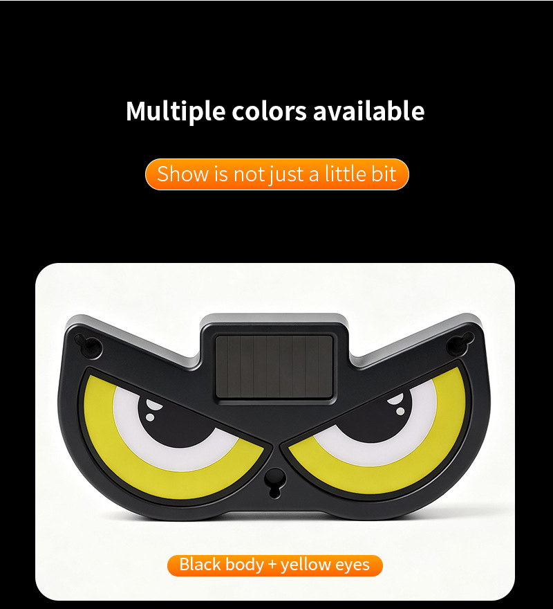 Cross-Border Solar-Powered Car Dynamic Devil's Eye New Led Expression Light Warning Light Car-Mounted Suction Cup Eye Light