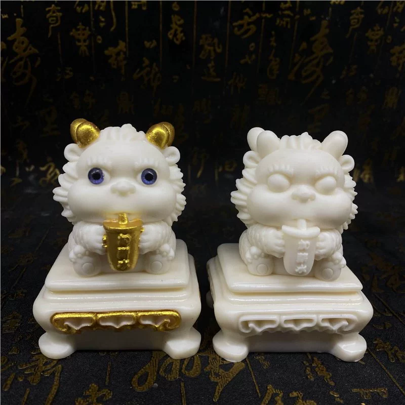 Резьба по слоновой кости, повышение зарплаты, лев, квадратное основание стола, украшение для офисного стола, чайный питомец, игрушечный автомобиль, украшение