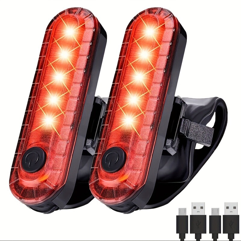 056 Bicycle Tail Light Outdoor Cycling USB Charging Waterproof Night Riding High Brightness Safety Warning Light Mountain Bike Tail Light