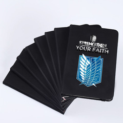 進擊的巨人筆記本創意黑色簡約本子學生印花日記本記事隨手賬本