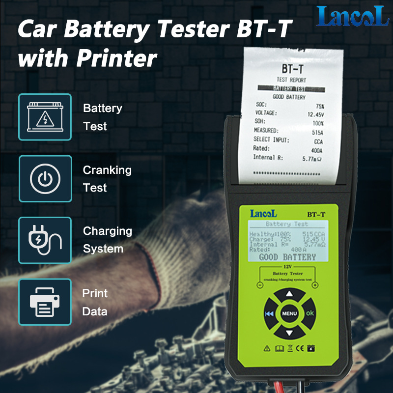 Lancol Bt-T Battery Tester Car Battery Measurement with Printer Automotive System Diagnostic Instrument