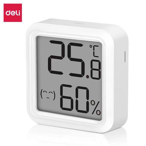 Deli electronic thermometer and hygrometer bedroom simple silent thermometer digital children's room summer air-conditioned room temperature
