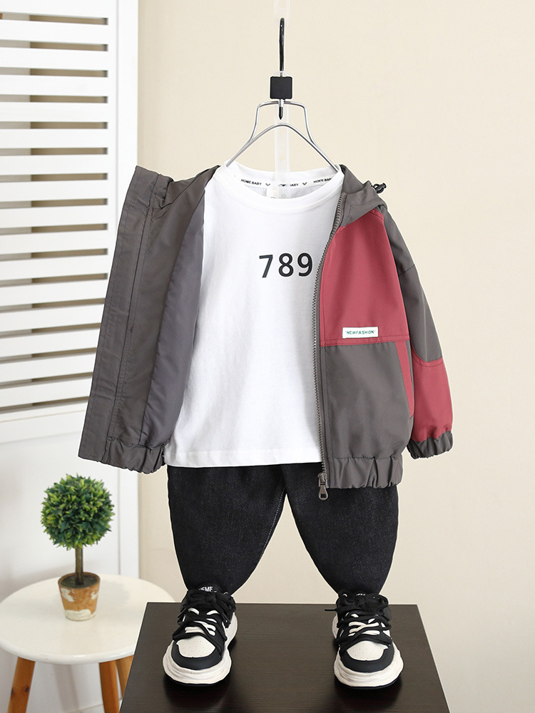 5988 chaqueta de niño para niños chaqueta fresca de moda rufián de otoño para niños 2024 nueva chaqueta coreana de primavera y otoño para bebés para hombres