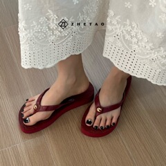ZHETAO2025 新しいビーチサンダル、ファッショナブルな厚底ホリデービーチビーチサンダル、カジュアルな女性用ビーチサンダル