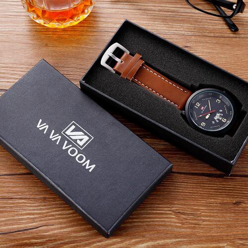 Brand cross-border watch box black long box cardboard box crocodile pattern gift box rectangular watch box