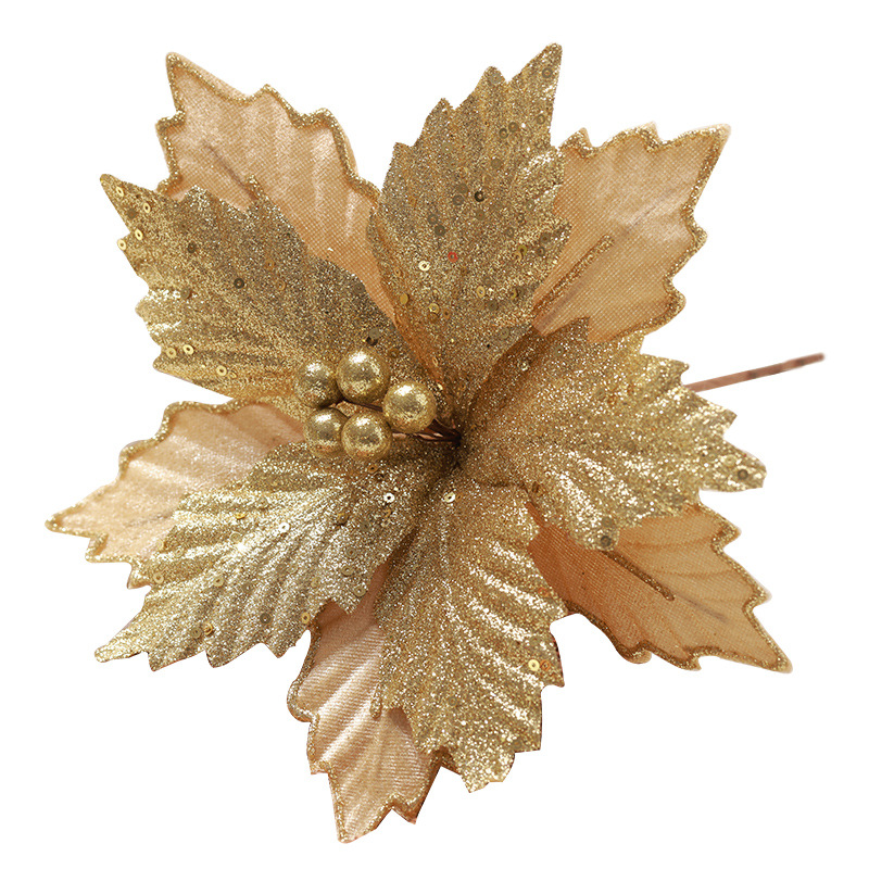 Flor Navidad Terciopelo 25cm