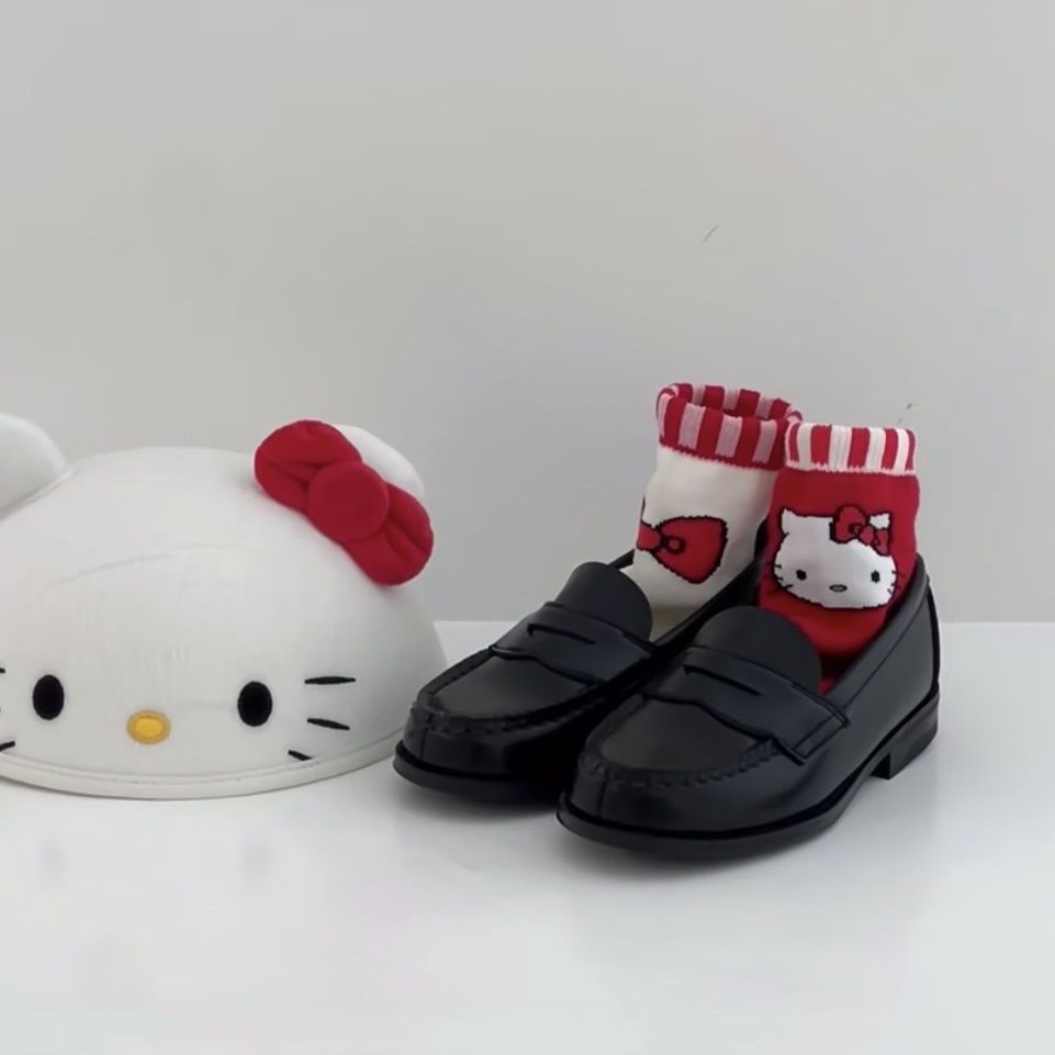 Cute white brand breathable summer thin Japanese cartoon socks