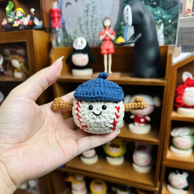 Finished handmade wool crochet baseball balls cute tennis golf ball baby pendant doll gift blind box