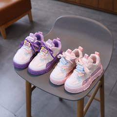 2023 Spring New Leather Face Children's Single Shoes Fashion Matchable Sports Shoes Casual Running Shoes Slipproof Student Shoes for Girls