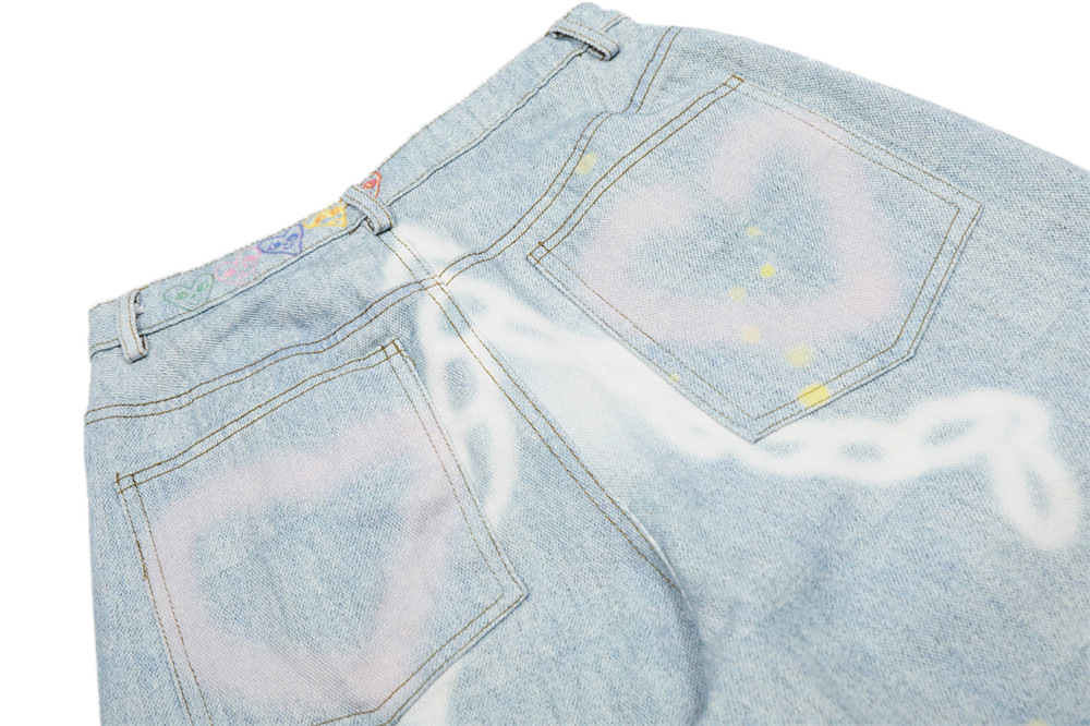 Men's Tie-Dye Gradient Jeans - High Street Vibe, Loose Fit, Wide Leg, Straight Cut, Distressed Wash, Casual Streetwear For Men ( Blue, S-XL)_mkmklike.com