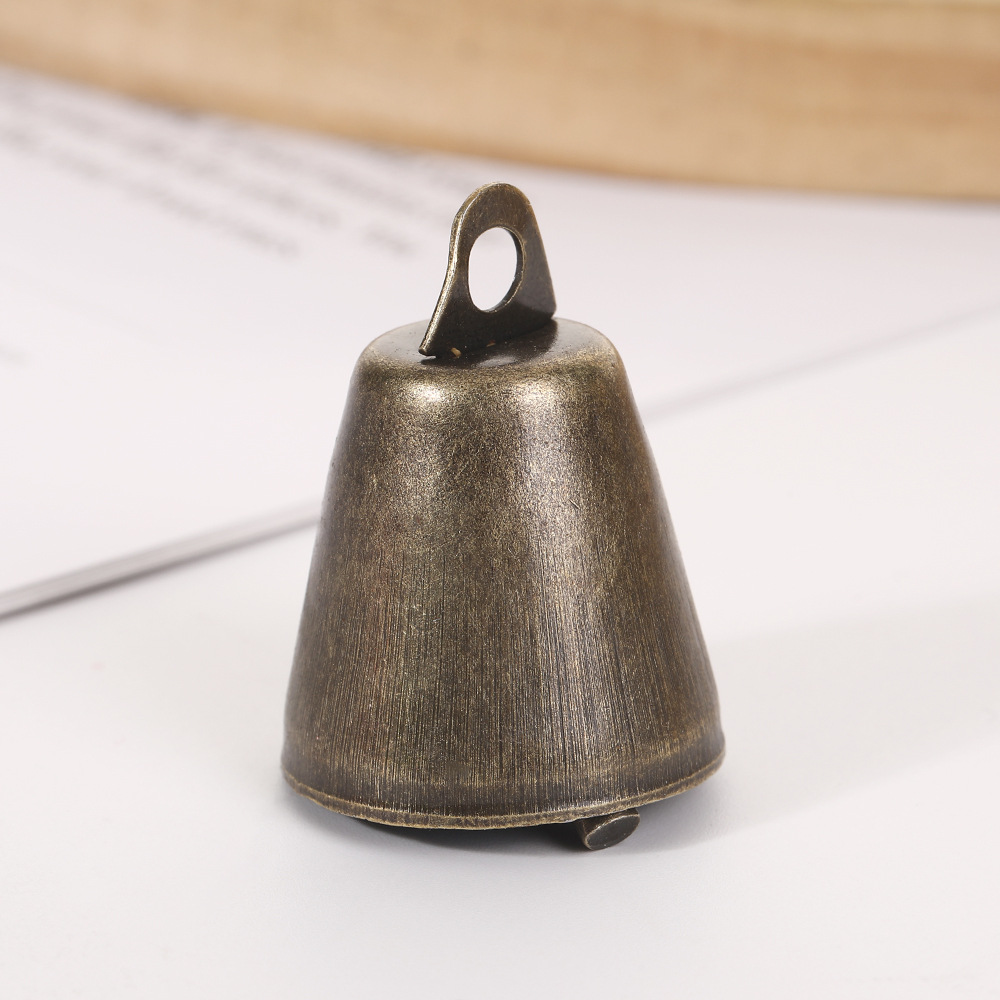 2,6 cm de altura e espessura, decoração de árvore de Natal, sino de chifre aberto, latão antigo, pingente de sino de vento de metal para fazer você mesmo_voghion.com