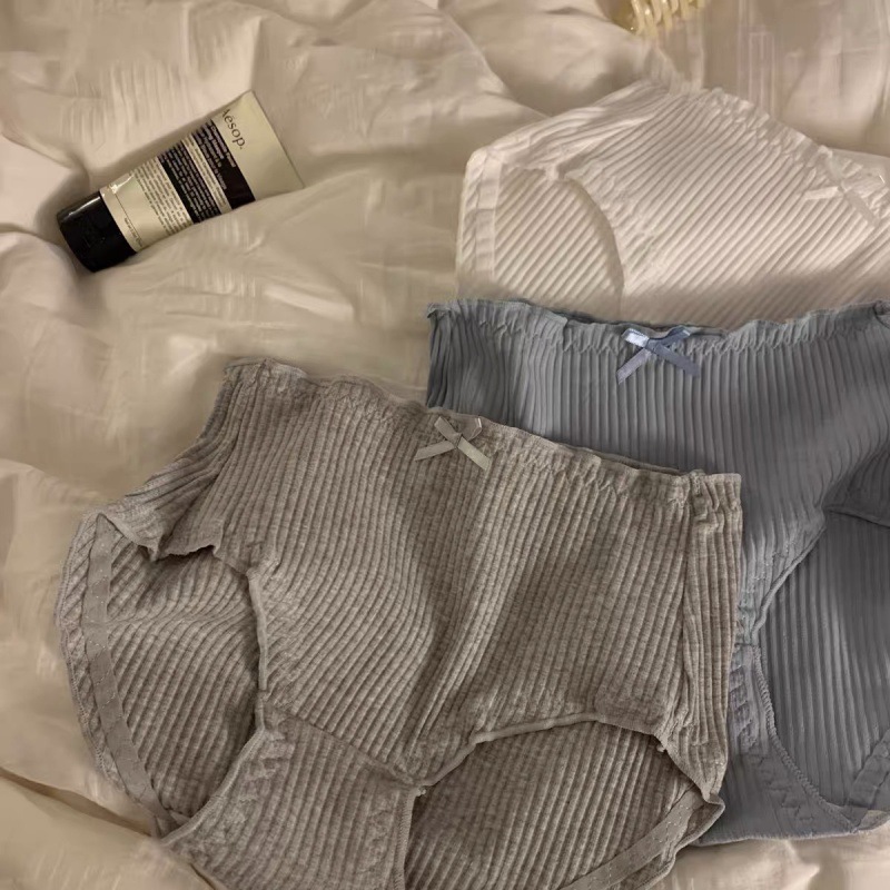"Interesting life and gentleness" daily with girls' pure cotton underwear, waist stripes simplicity