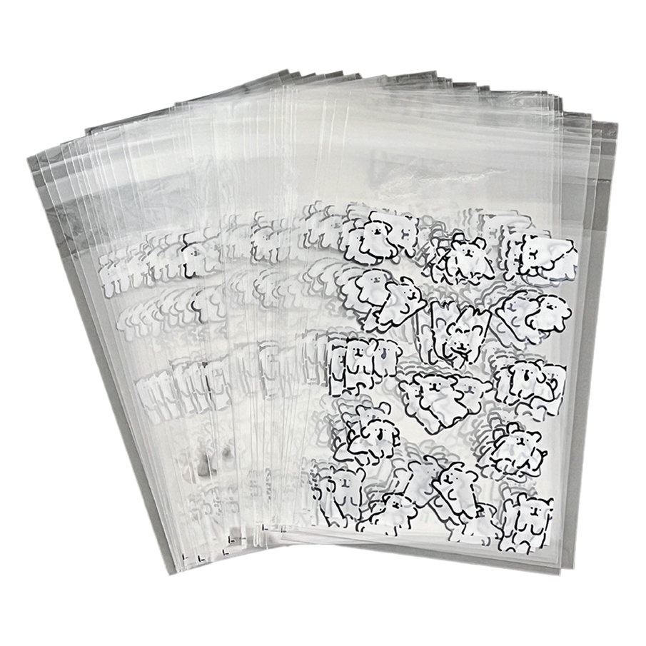 Lindo cachorro de dibujos animados transparente ziplock bolsa coreana simple pequeña tarjeta de almacenamiento cubierta protectora chica Goo tarjeta clasificación bolsa
