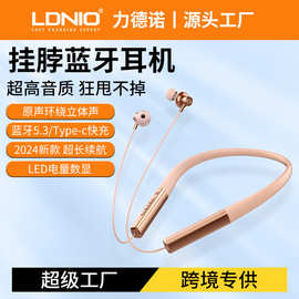 LDNIO颈挂脖式蓝牙5.3耳机运动跑步专用无线超长续航防水耳机跨境