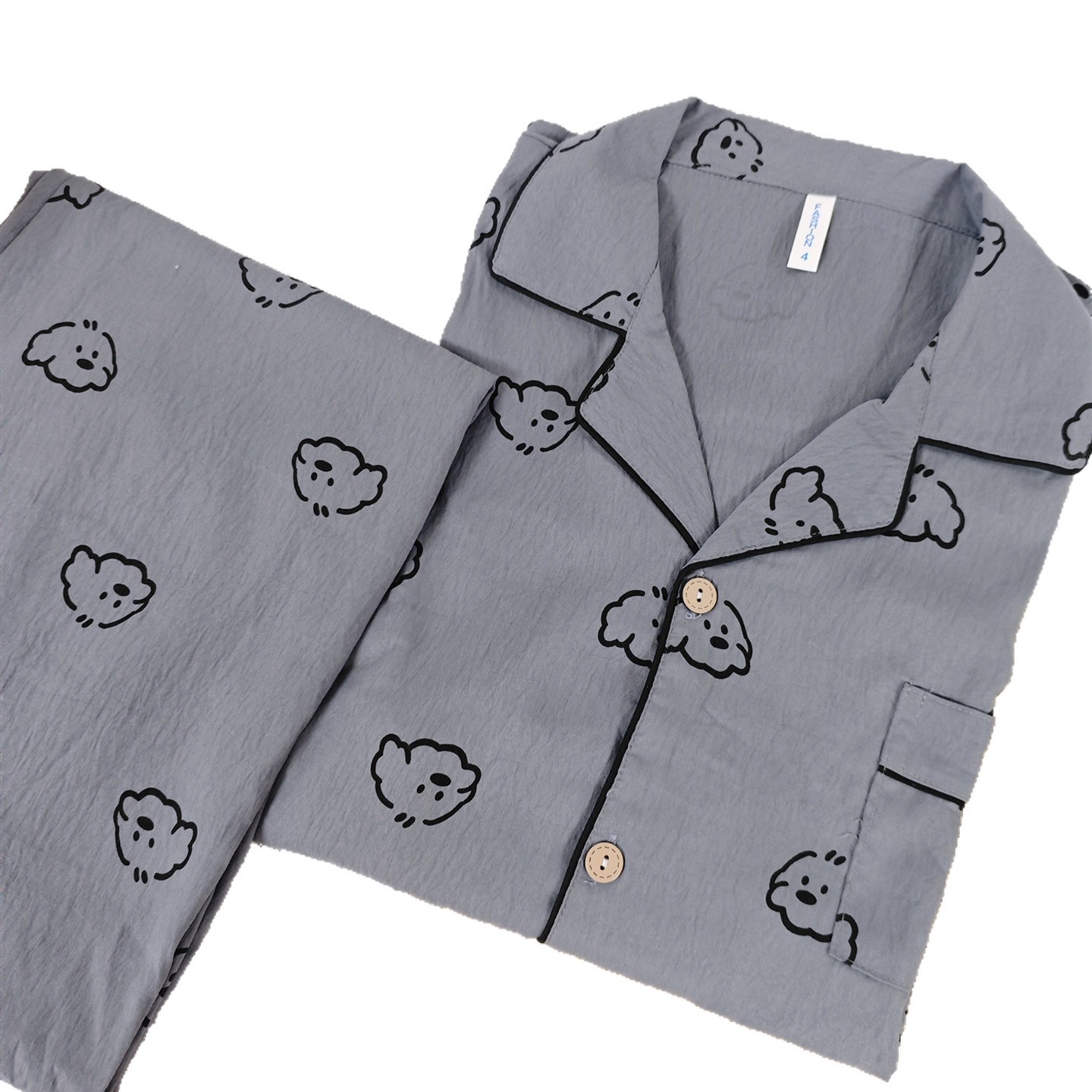 Perro japonés pijama de hombre primavera y otoño se puede usar algodón puro, estudiantes de manga larga, ropa de hogar de algodón, seda de verano.