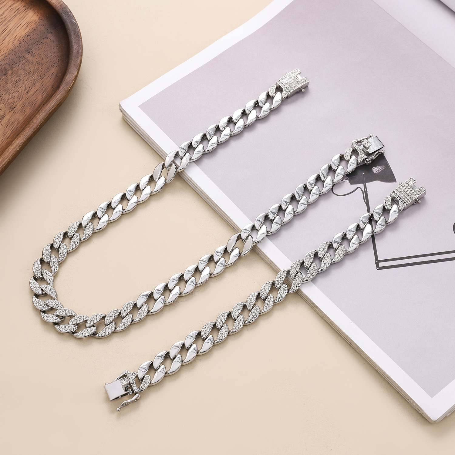 Hot selling 15mm Cool men's hip-hop hiphop splicing Cuban chain_voghion.com