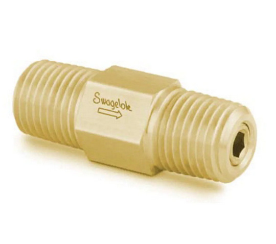 世伟洛克B-4CPA2-3黄铜提升阀芯单向阀1/4in.外螺纹NPT 3至50psig