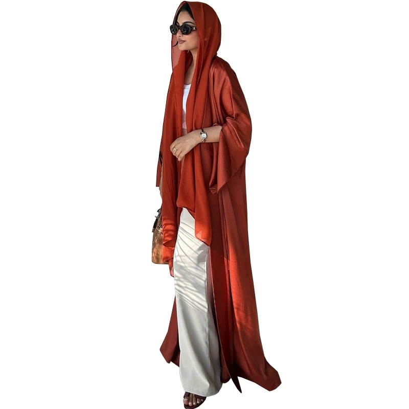 Абая (Mq166modest) однотонное худи-платье кардиган, свободный крой, стиль Ближний Восток Дубай