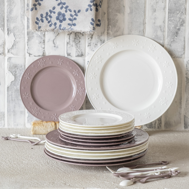 Creative embossed ceramic plate cross-border foreign trade Amazon Christmas disc home hotel restaurant dessert plate dish