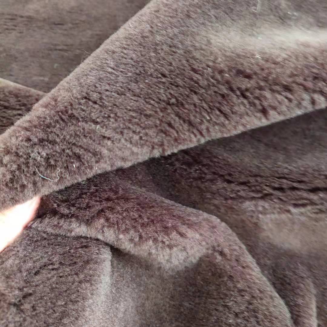 30%真羊毛棕色机制羊毛直毛编织羊毛汽车坐垫面料