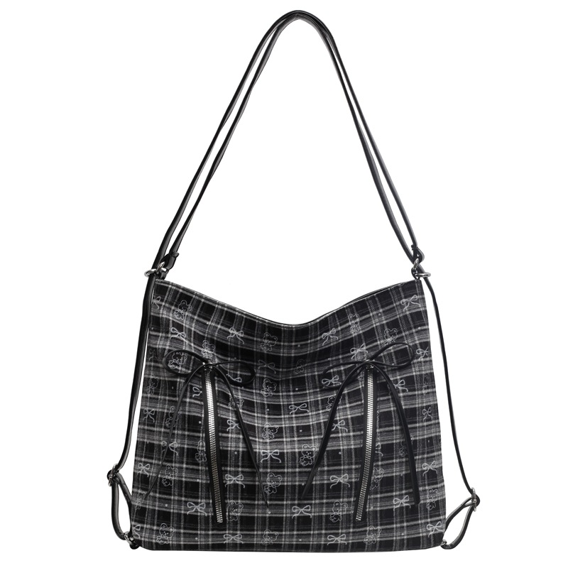 2024 summer and autumn new tote niche shoulder versatile butterfly armpit bag, high-end plaid women's bag_voghion.com