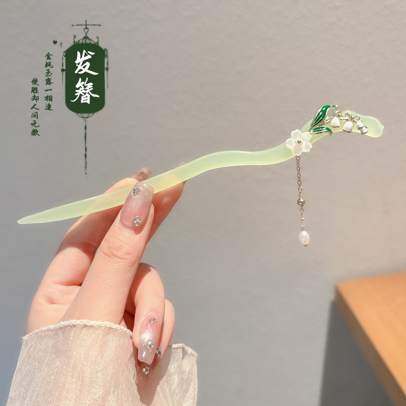 古风新中式发簪女高级感花朵木簪日常通勤国风盘发器簪子汉服头饰|undefined