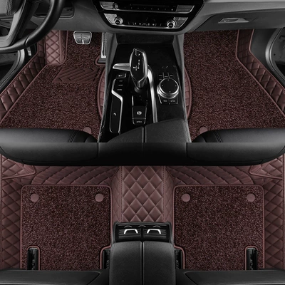 Modelə uyğun ayaqaltı — floor mats, custom-made for specific car models - coffee-color-coffee-color-faux-cashmere-double-layer-foot-mat
