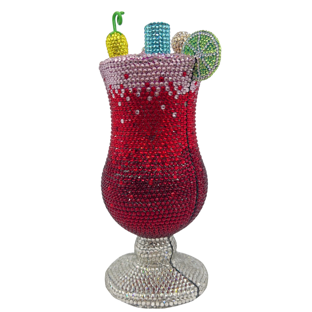 Túi clutch nữ đính đá dạ hội cầm tay phong cách cocktail — rượu vang đỏ, màu đỏ, màu đỏ tím, Bản giao hưởng màu tím chi tiết 3
