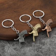 厂家直销跨境热销新款手指手枪潮流百搭时尚嘻哈男士钥匙扣饰品