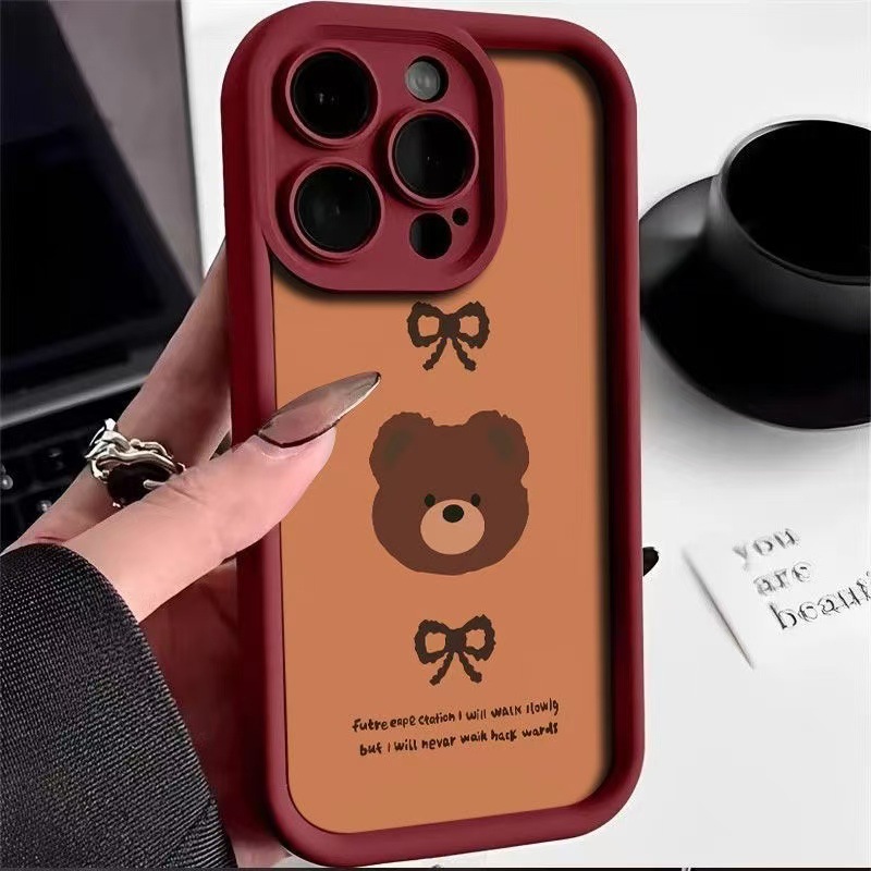 Funda para teléfono iphone16promax para pareja Apple 15pro anti-caída 14 oso 13 lindo 12 nuevo x